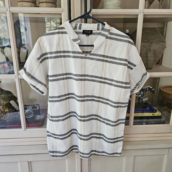 Roolee Striped V Neck Tee - Picture 2 of 7